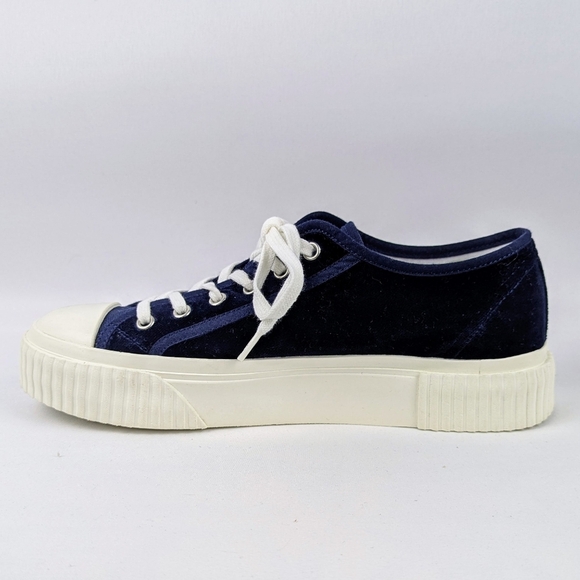 Theory Project Low Top Velvet Platform Sneaker Midnight Blue US 9 EU39 NWOT - Picture 5 of 15